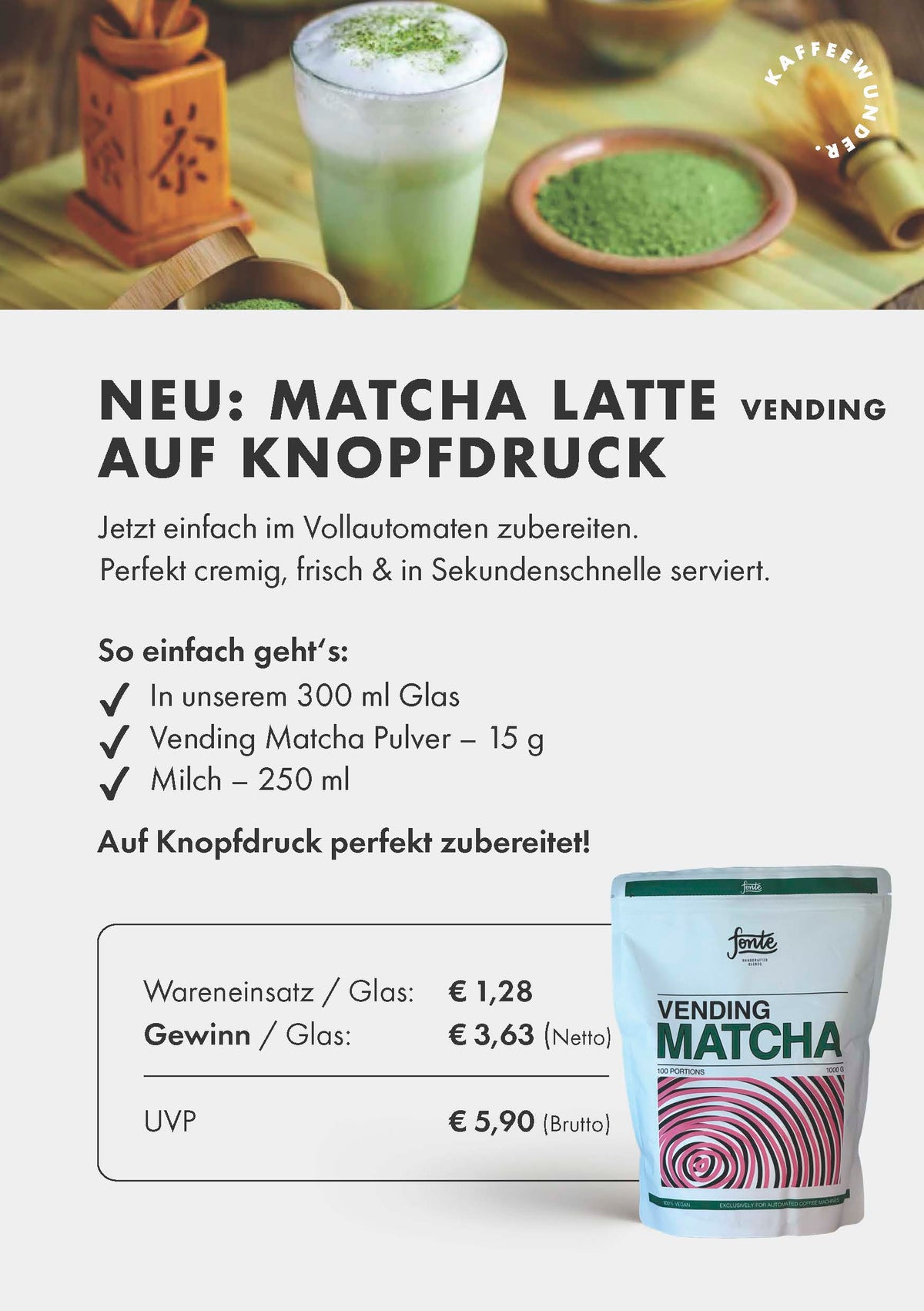 Fonte Matcha Latte - Powder - Vending & Instant – kaffeewunder.com