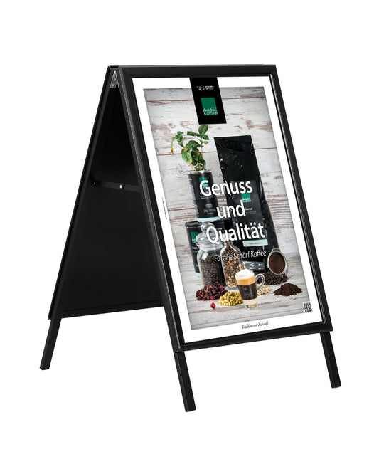 Kundenstopper / Plakatständer für Poster A1 / Familie Schärf Kaffee