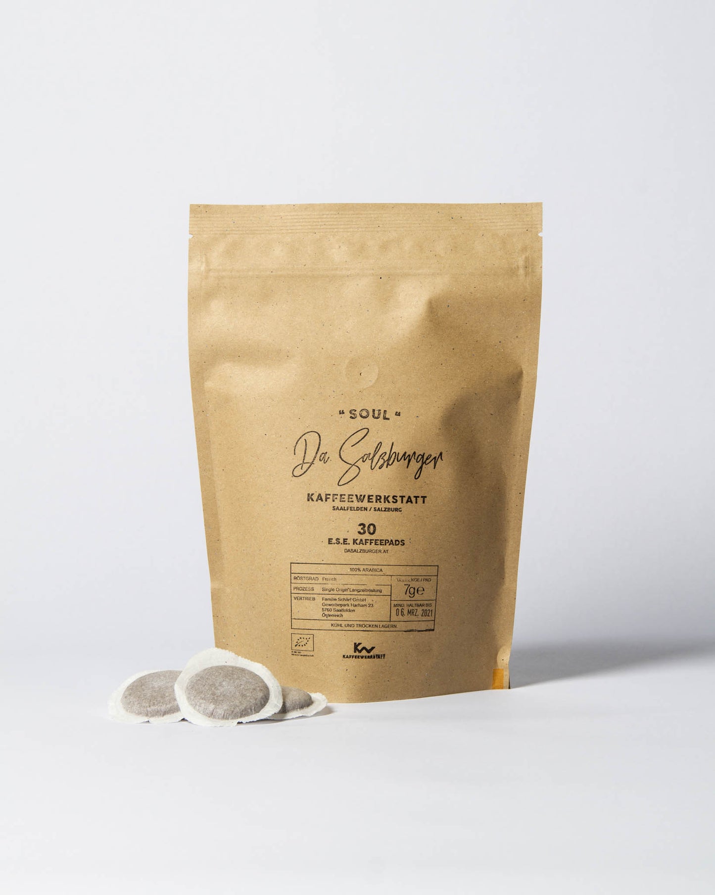 Organic ESE Pads - Da Salzburger Coffee "Soul" (100% ORGANIC Arabica coffee / 30 pieces)