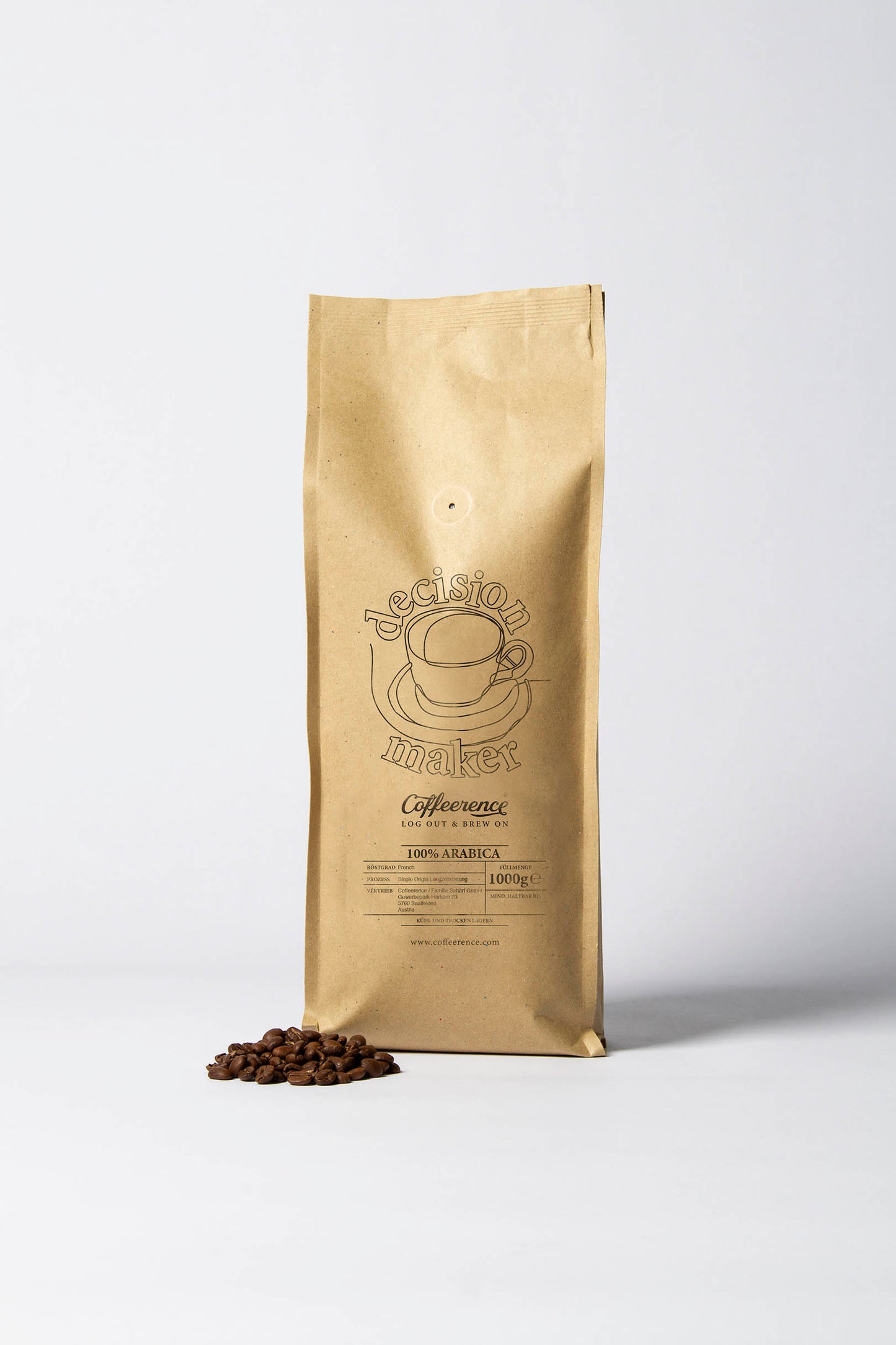 Kaffeebohnen, 100% Arabica Kaffee, Italian Roast, 1000g - Coffeerence® "Decision Maker"